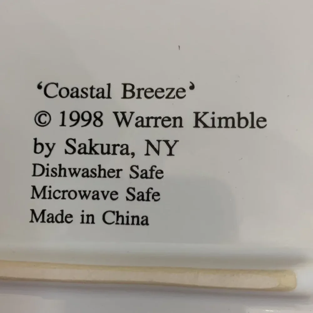 Coastal Breeze 1998 Warren Kimball Sakura Square Platter Micro Dishwasher Safe